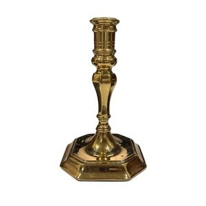 Vintage Baldwin Solid Brass Candlestick Octagon Base 7" Candle Made in USA